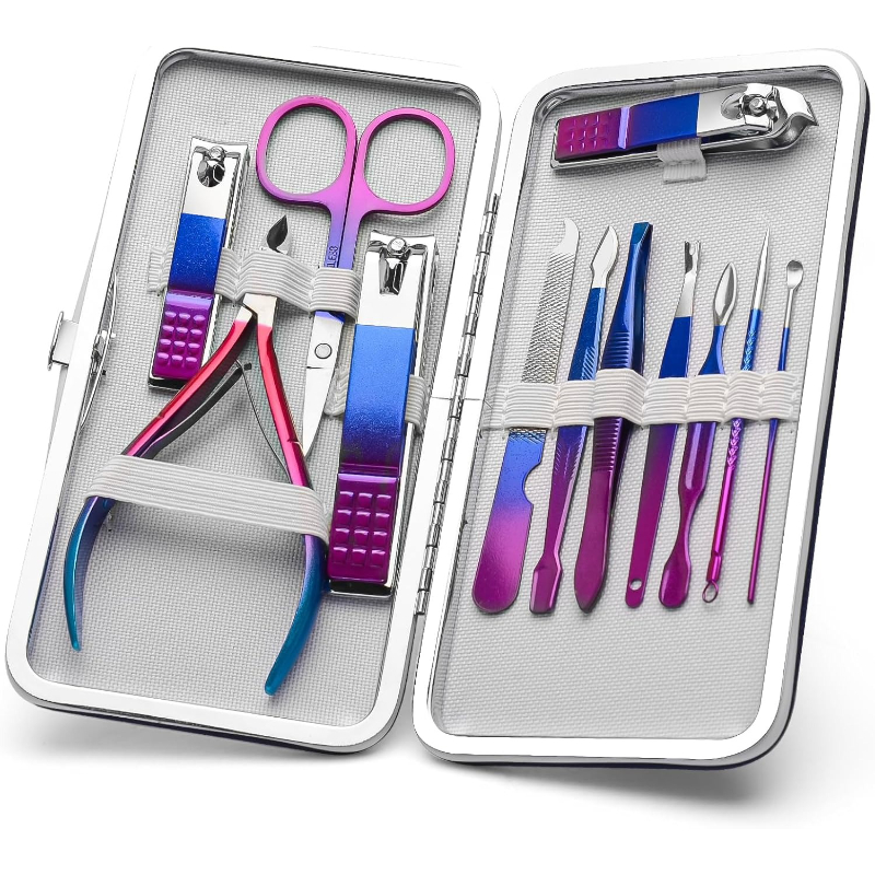 Manicure Set Nail Clippers Ped - Mens Grooming Travel Kit 评论和价格
