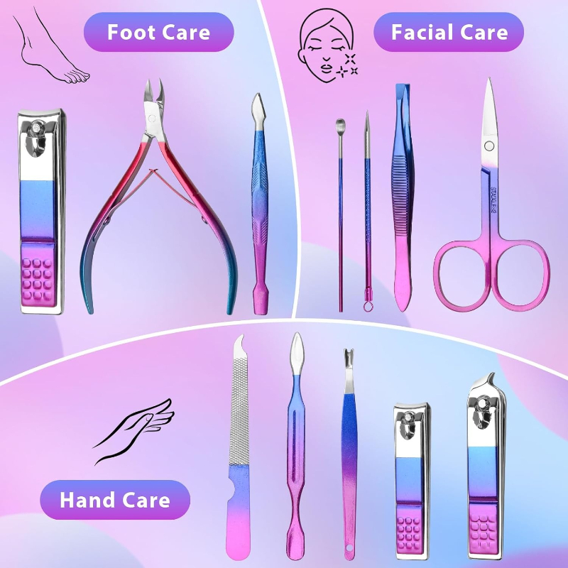 Manicure Set Nail Clippers Ped - Mens Grooming Travel Kit 评论和价格