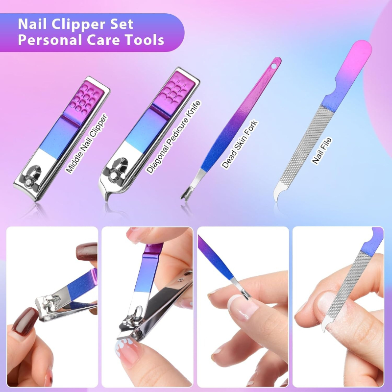 Manicure Set Nail Clippers Ped - Mens Grooming Travel Kit 评论和价格