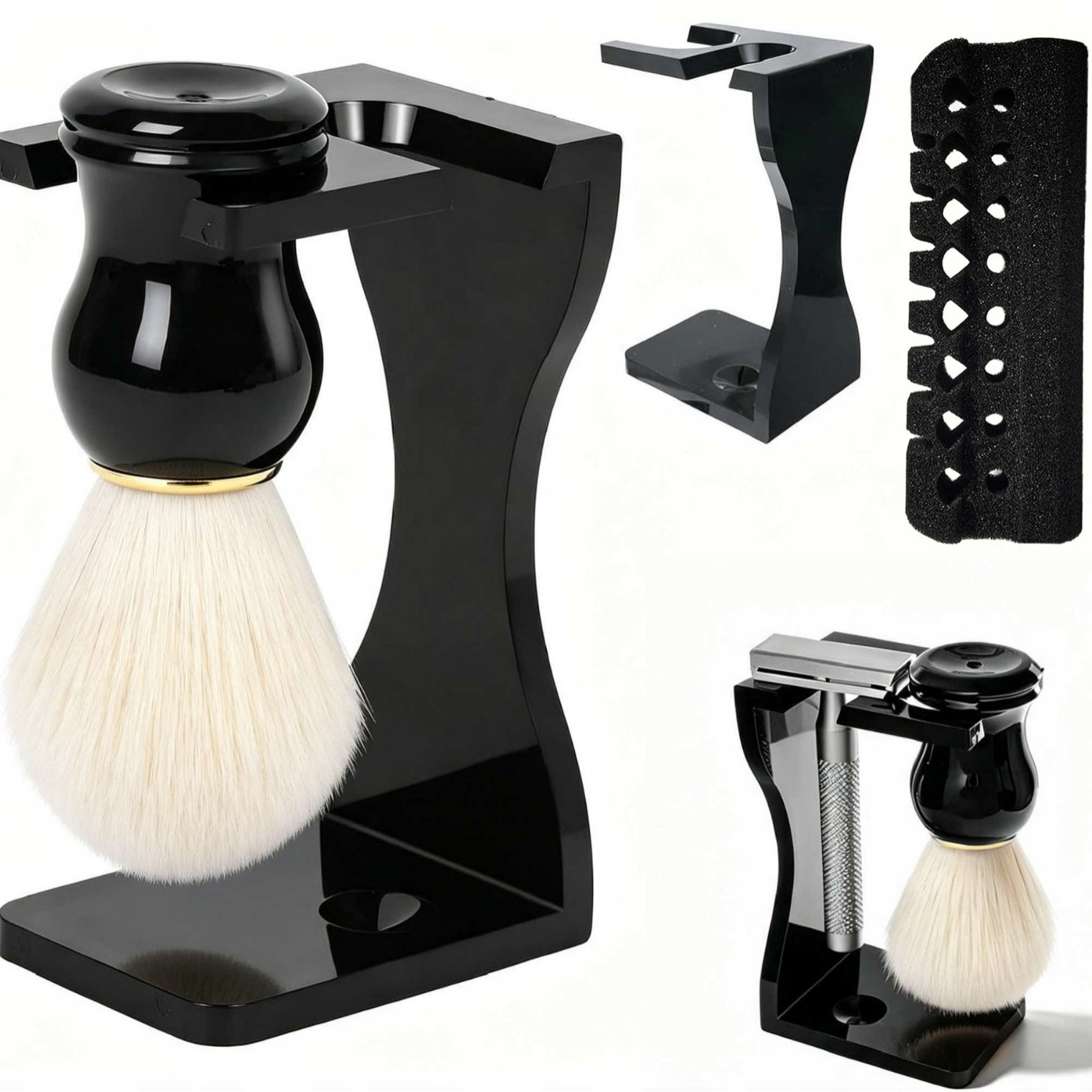 Shaving Brush Kit Manual Lathe - Mens Grooming Travel Kit 评论和价格