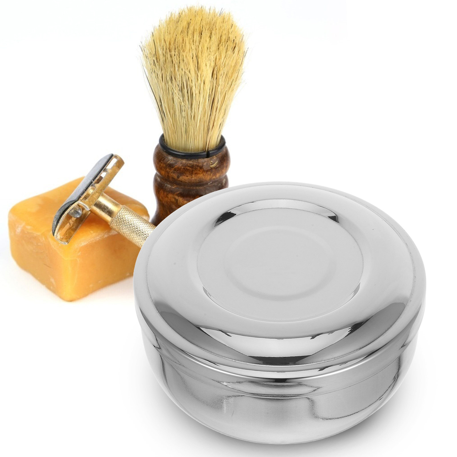 Metal Shaving Bowl with Lid Me - Mens Grooming Travel Kit 评论和价格