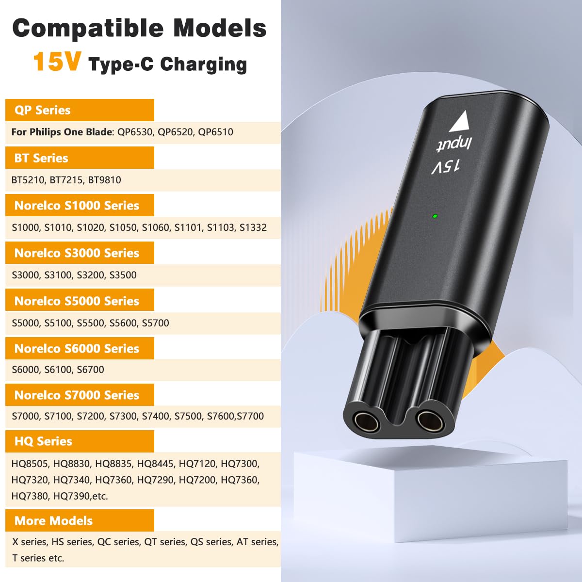 15V USB-C Safe Stable Mini Cha - Electric Razor 评论和价格